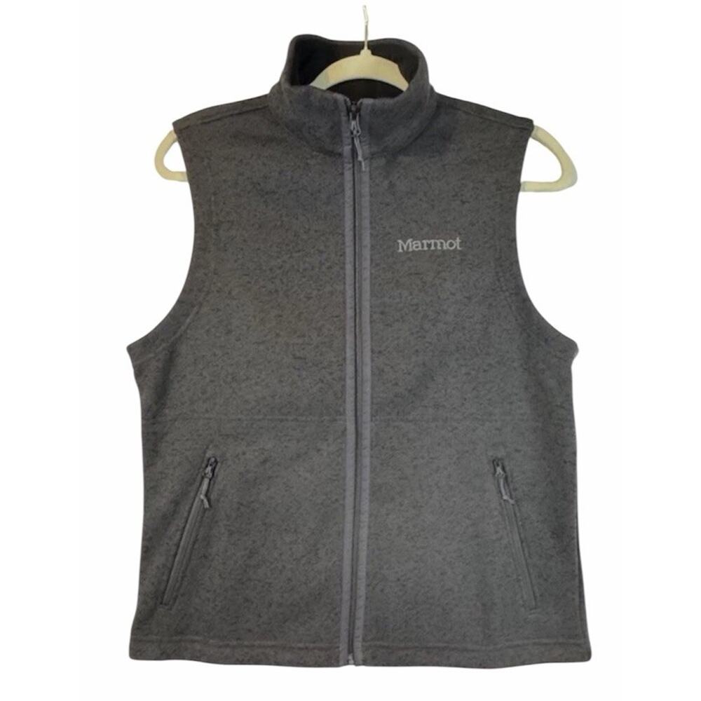 Marmot Charcoal Gray Full Zip Vest Outdoorsy Rugged Sporty Men's Small